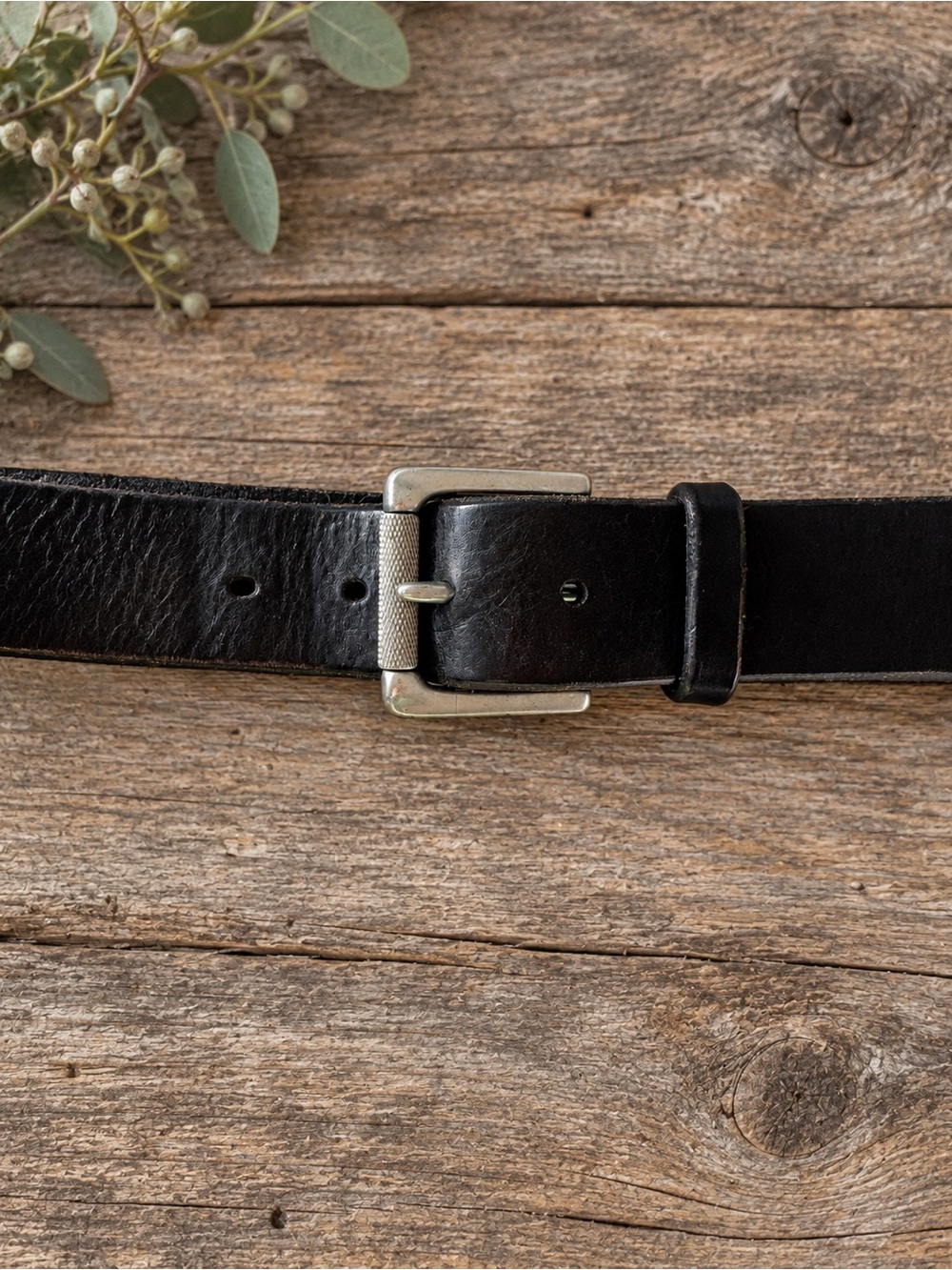 Banana Republic Black Tumbled Leather Belt L
